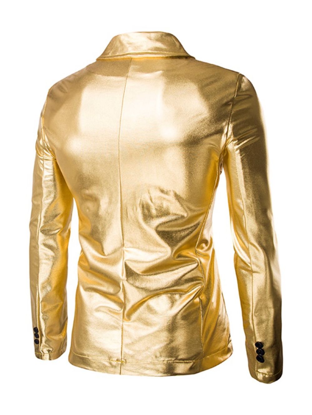 Effen Getande Revers Metallic Single-Breasted Feestblazer Heren