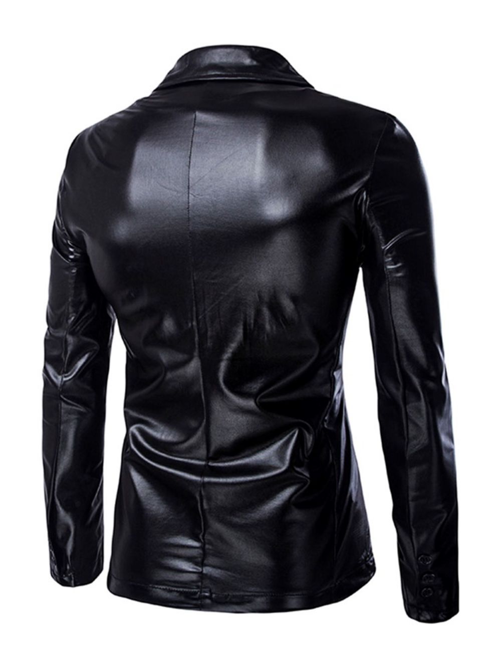 Effen Getande Revers Metallic Single-Breasted Feestblazer Heren