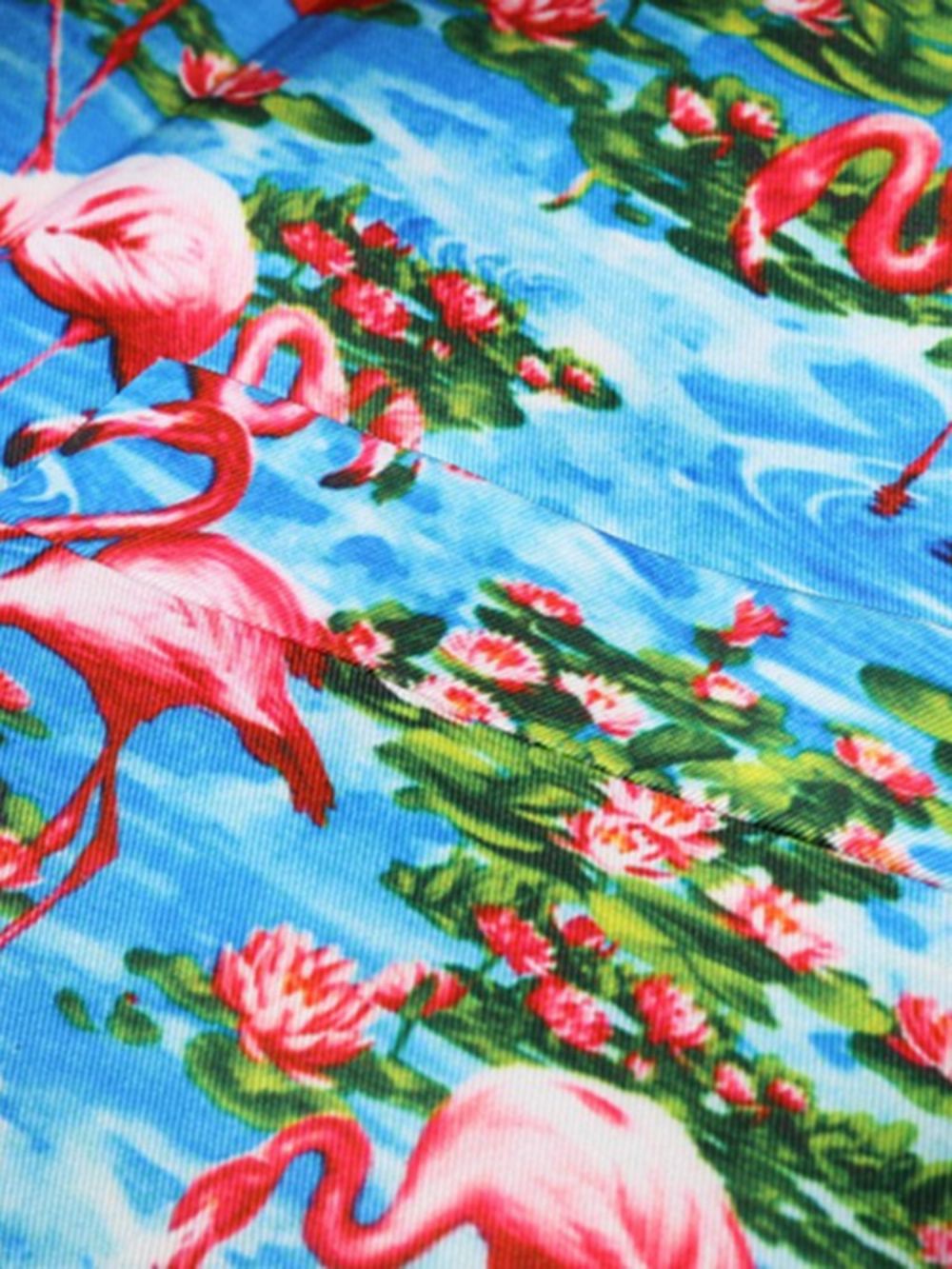 Slanke Herenblazer Met Flamingoprint En Kleurvlakken