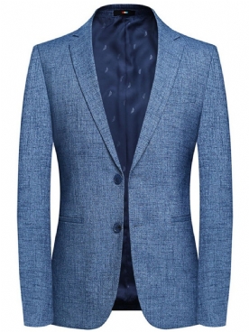 Slanke Patchwork Blazer Heren Met Één Rij Knopen