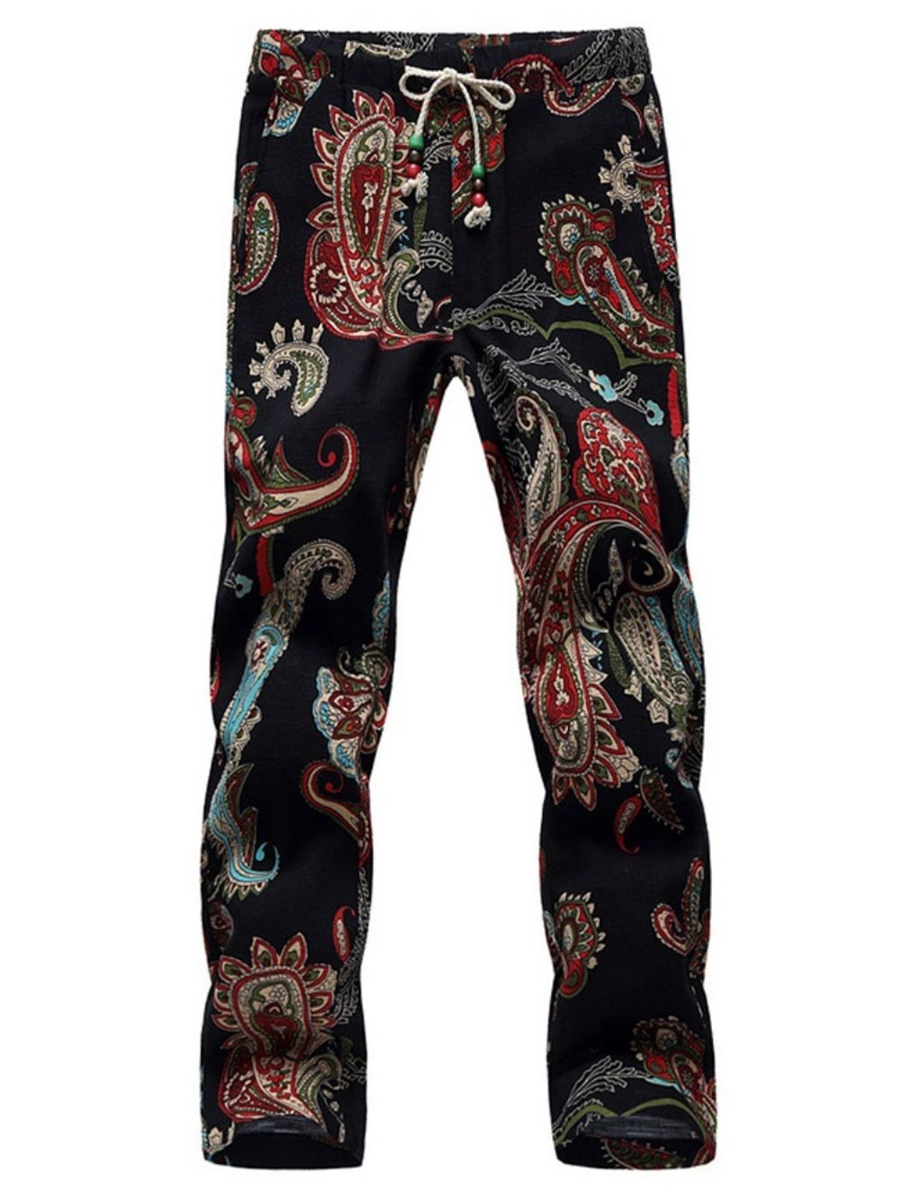 Casual Broek Heren Met Dunne Print En Halfhoge Taille