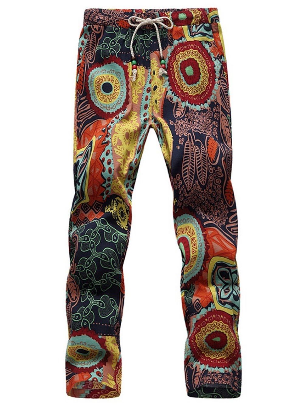 Casual Broek Heren Met Dunne Print En Halfhoge Taille