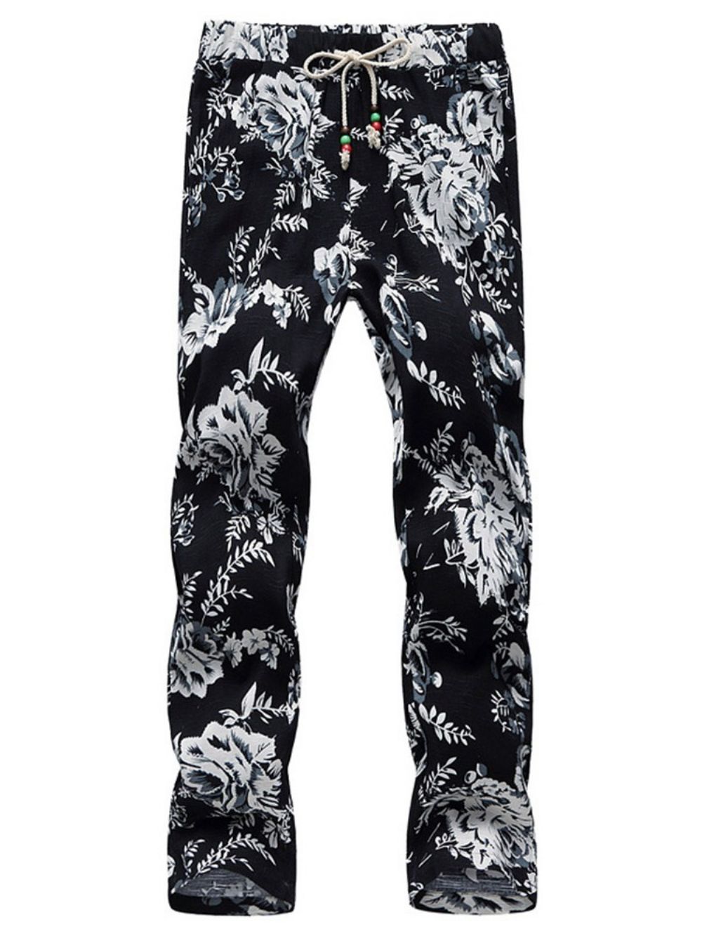 Casual Broek Heren Met Dunne Print En Halfhoge Taille