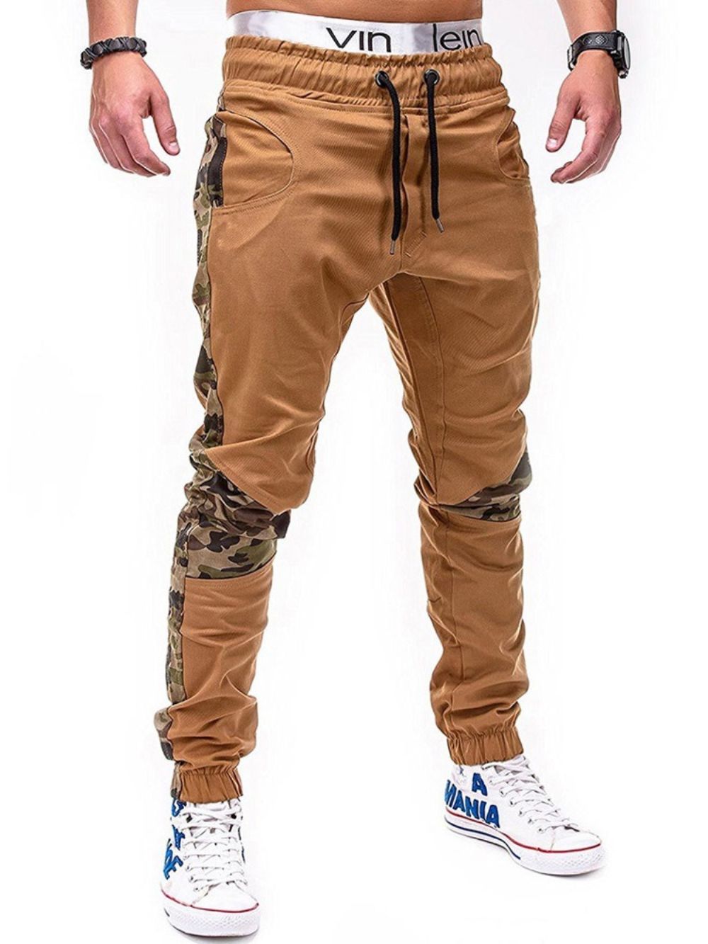 Casual Potloodbroek Met Camouflageprint Heren