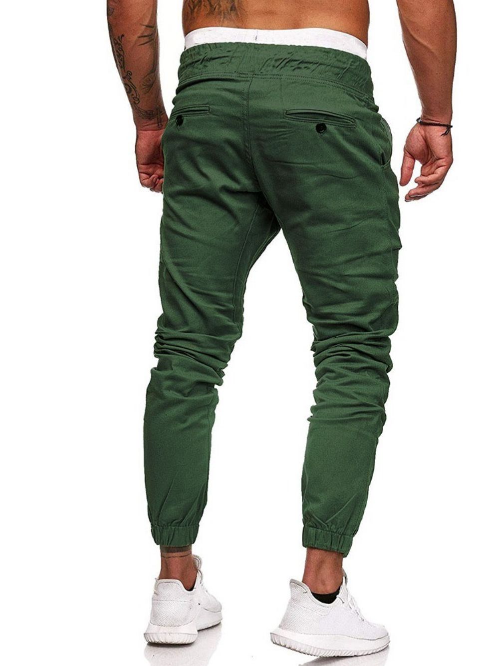 Geplooide Effen Potloodbroek Casual Casual Broek Met Veters