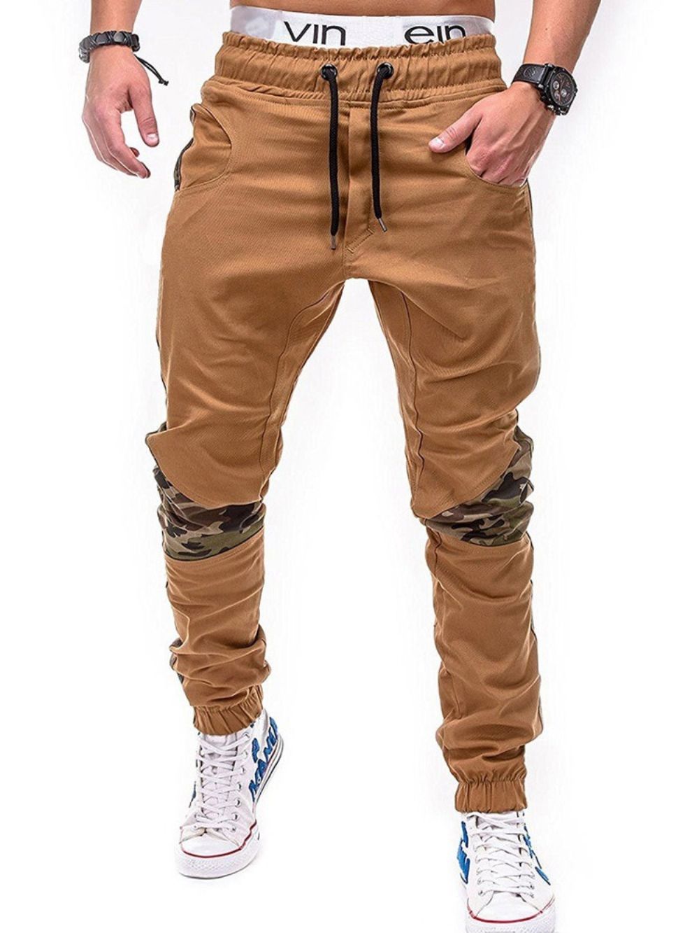 Potloodbroek Print Camouflage Veterschoenen Herfst Casual Broek