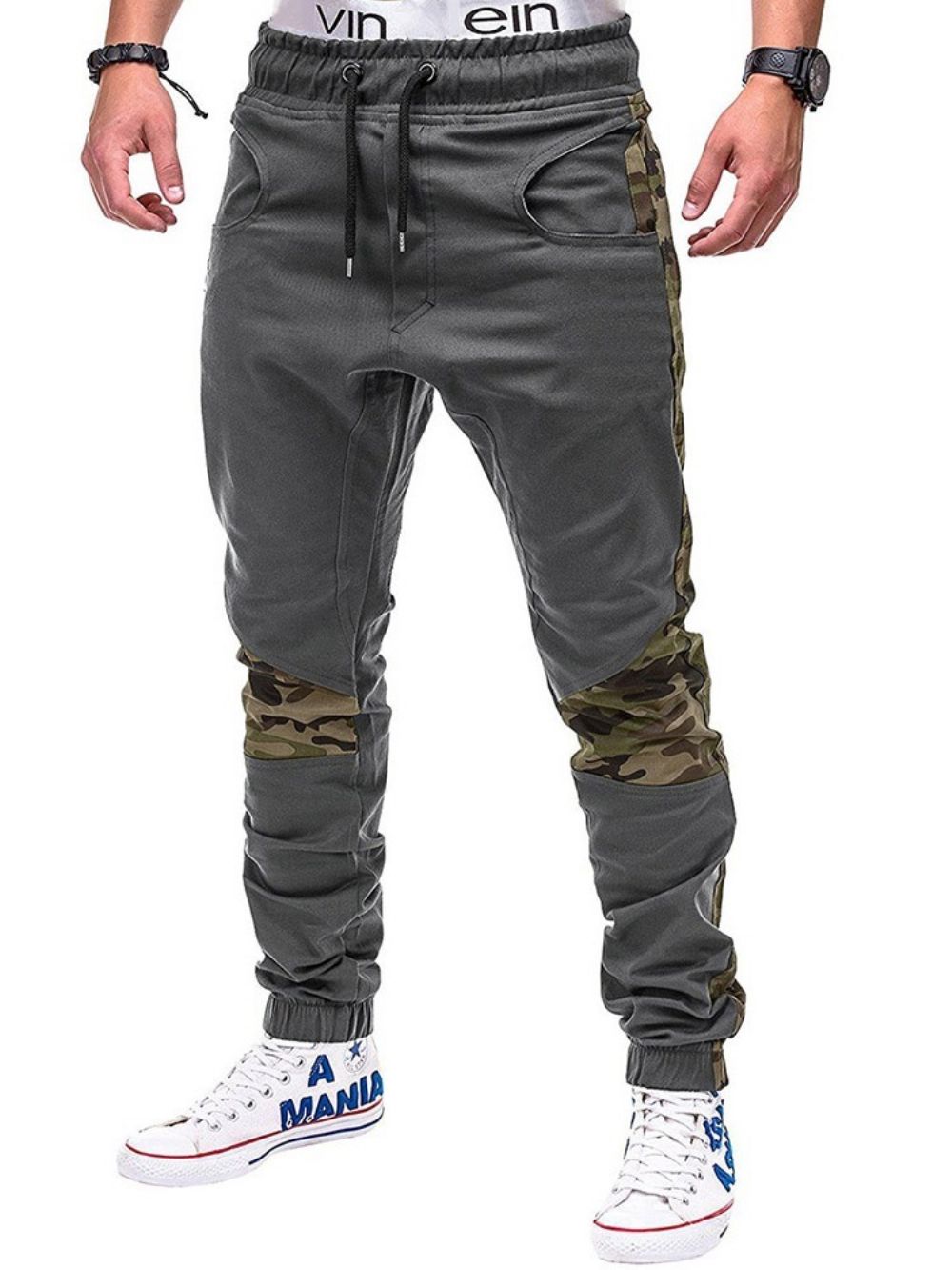 Potloodbroek Print Camouflage Veterschoenen Herfst Casual Broek