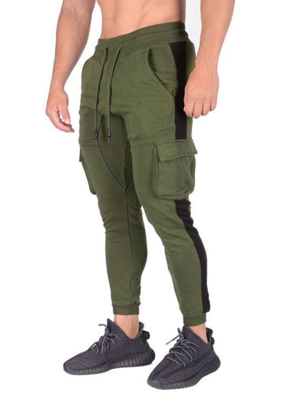 Potloodbroek Veterschoenen Kleurblok Mid-Taille Casual Broek Heren