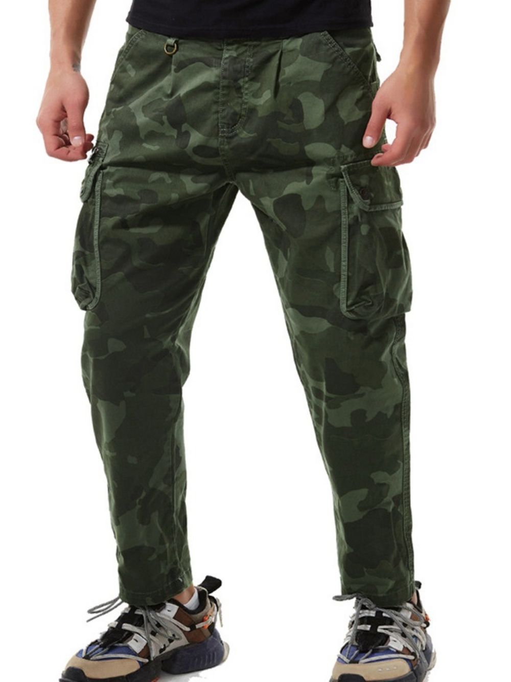 Print Camouflage Casual Casual Broek Met Rits