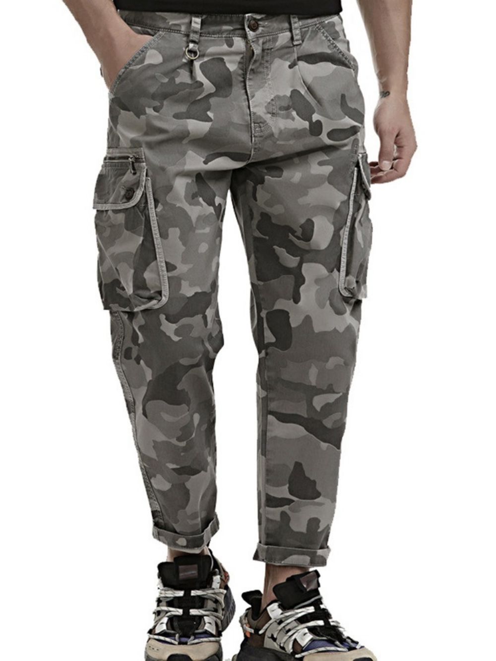 Print Camouflage Casual Casual Broek Met Rits