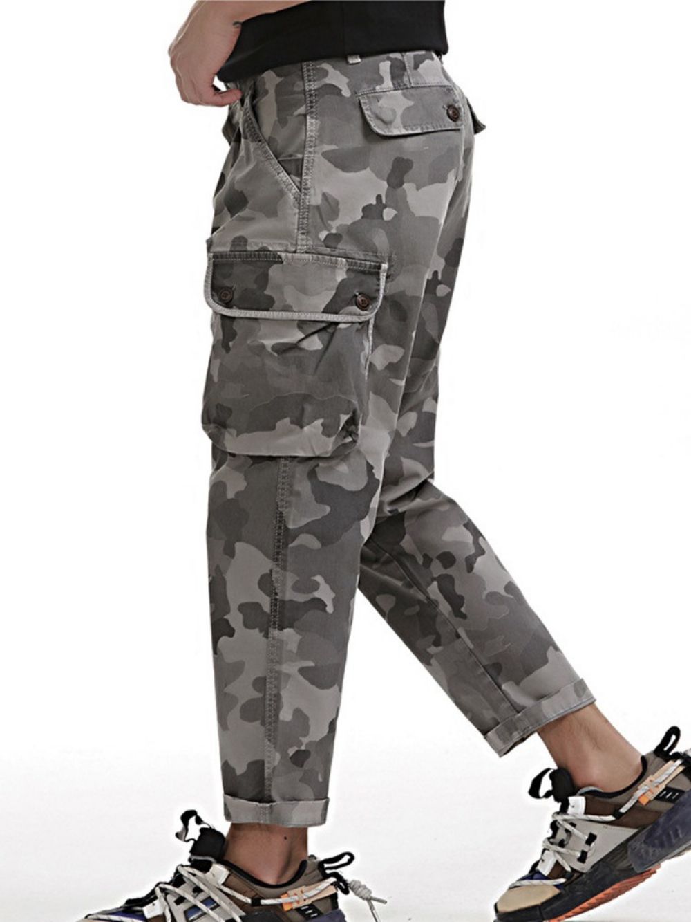 Print Camouflage Casual Casual Broek Met Rits