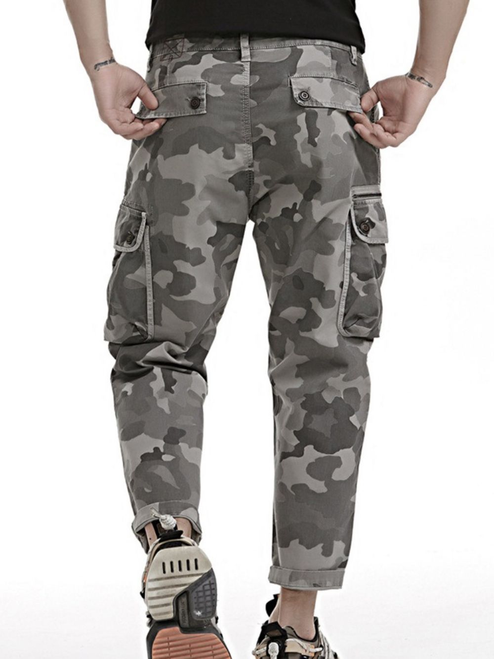 Print Camouflage Casual Casual Broek Met Rits