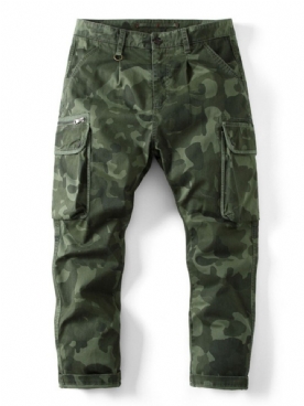 Print Camouflage Casual Casual Broek Met Rits