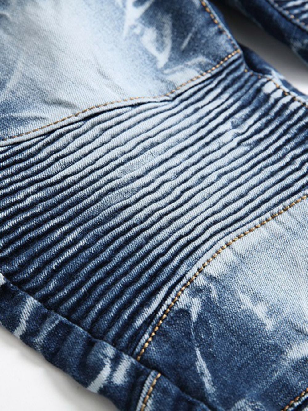 Rits Gedragen Denim Casual Slanke Herenbroek