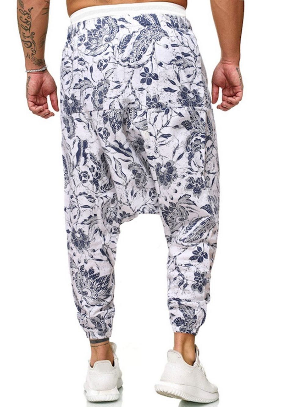 Wijde Broek Met Bloemenprint En Halfhoge Taille Casual Broek Heren