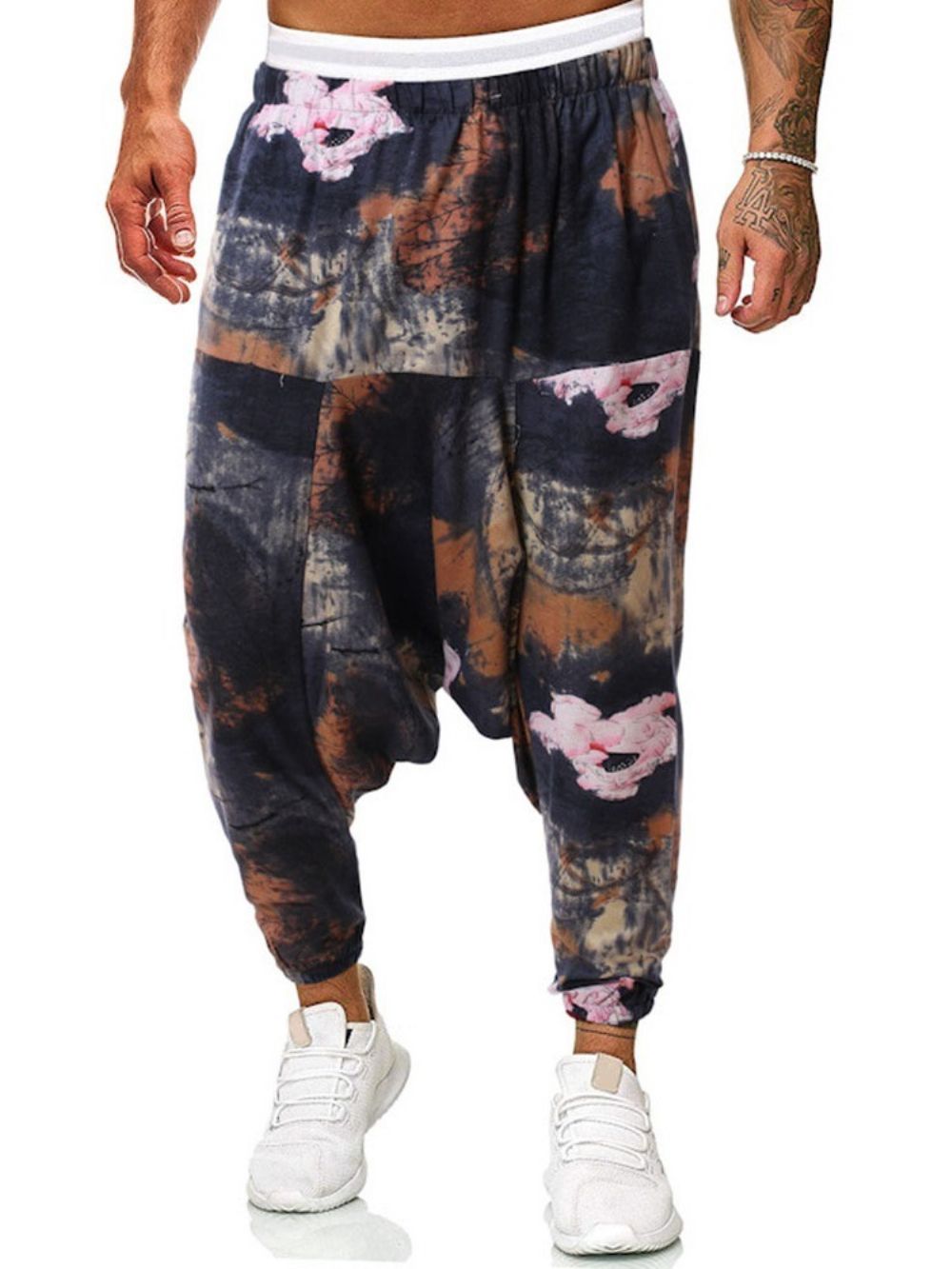 Wijde Broek Met Bloemenprint En Halfhoge Taille Casual Broek Heren