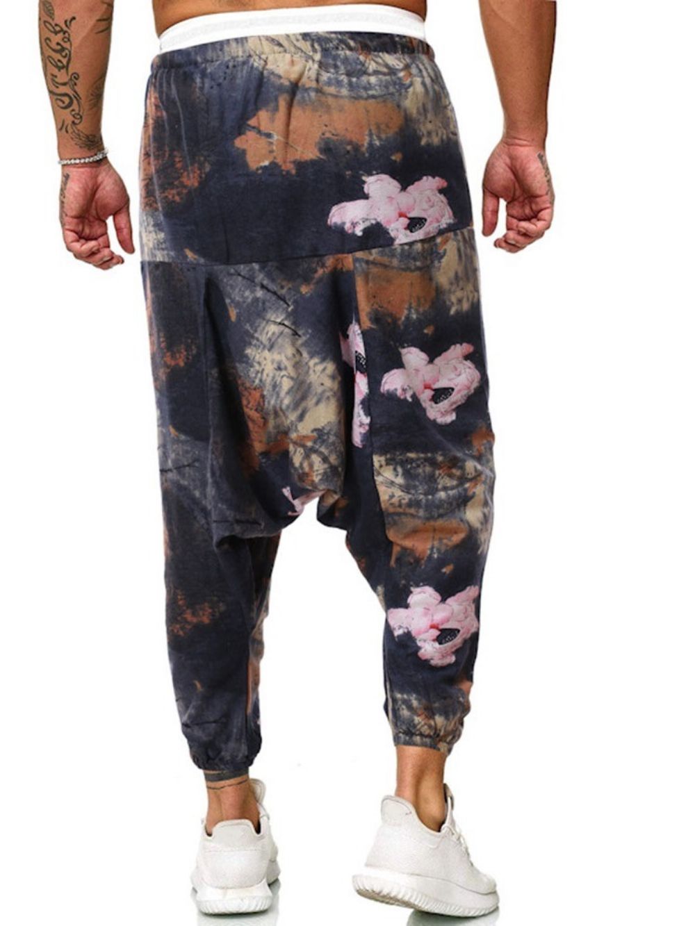 Wijde Broek Met Bloemenprint En Halfhoge Taille Casual Broek Heren