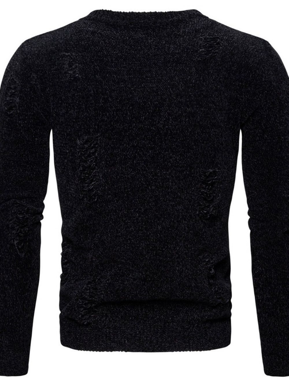 Gat Ronde Hals Standaard Winter Casual Trui