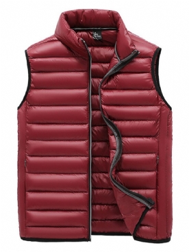 Effen Dikke Opstaande Kraag Fall Casual Gilet