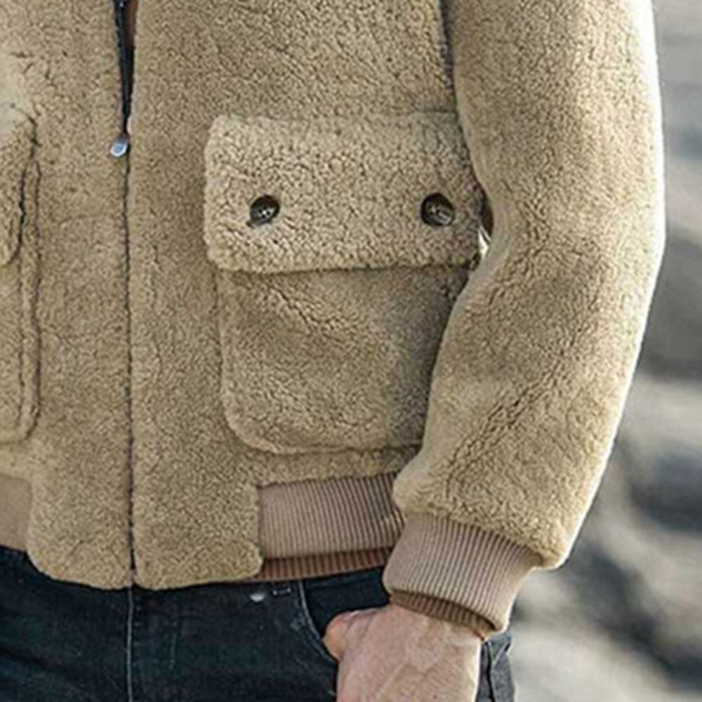 Effen Fleece Winterjack Met Rits