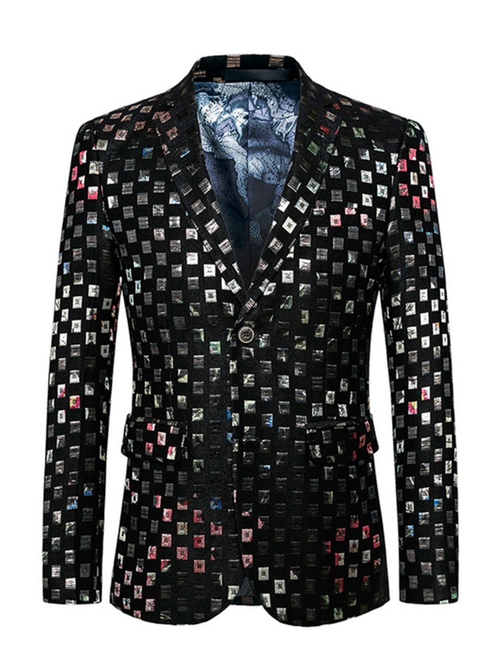 Vogue Party-Blazer Met Qaulity-Print Heren