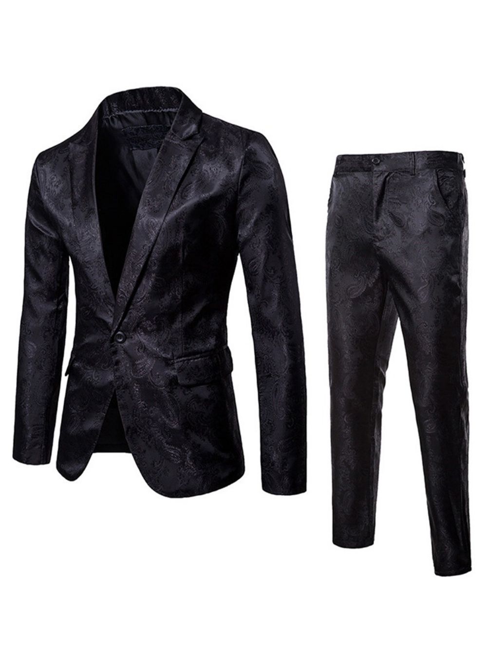 Bedrukte Blazer En Broek Casual Kostuums Heren