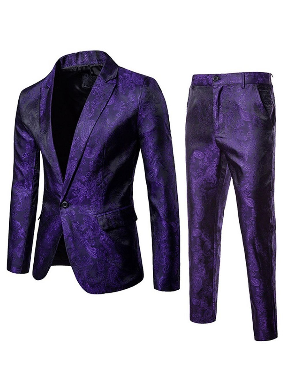 Bedrukte Blazer En Broek Casual Kostuums Heren