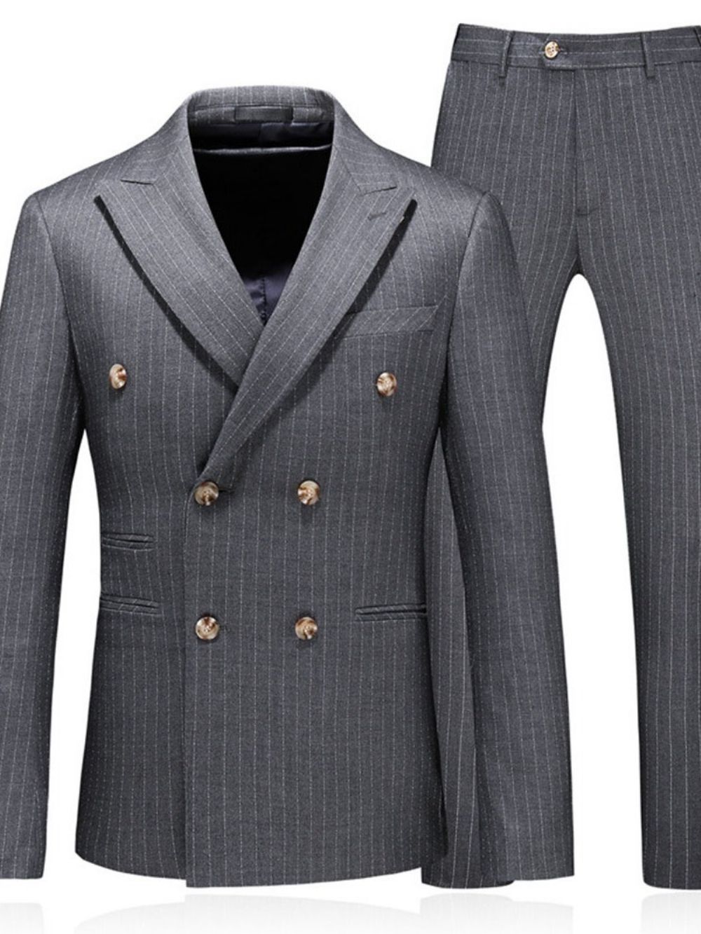 Blazer Double-Breasted Gestreept Jurkkostuum