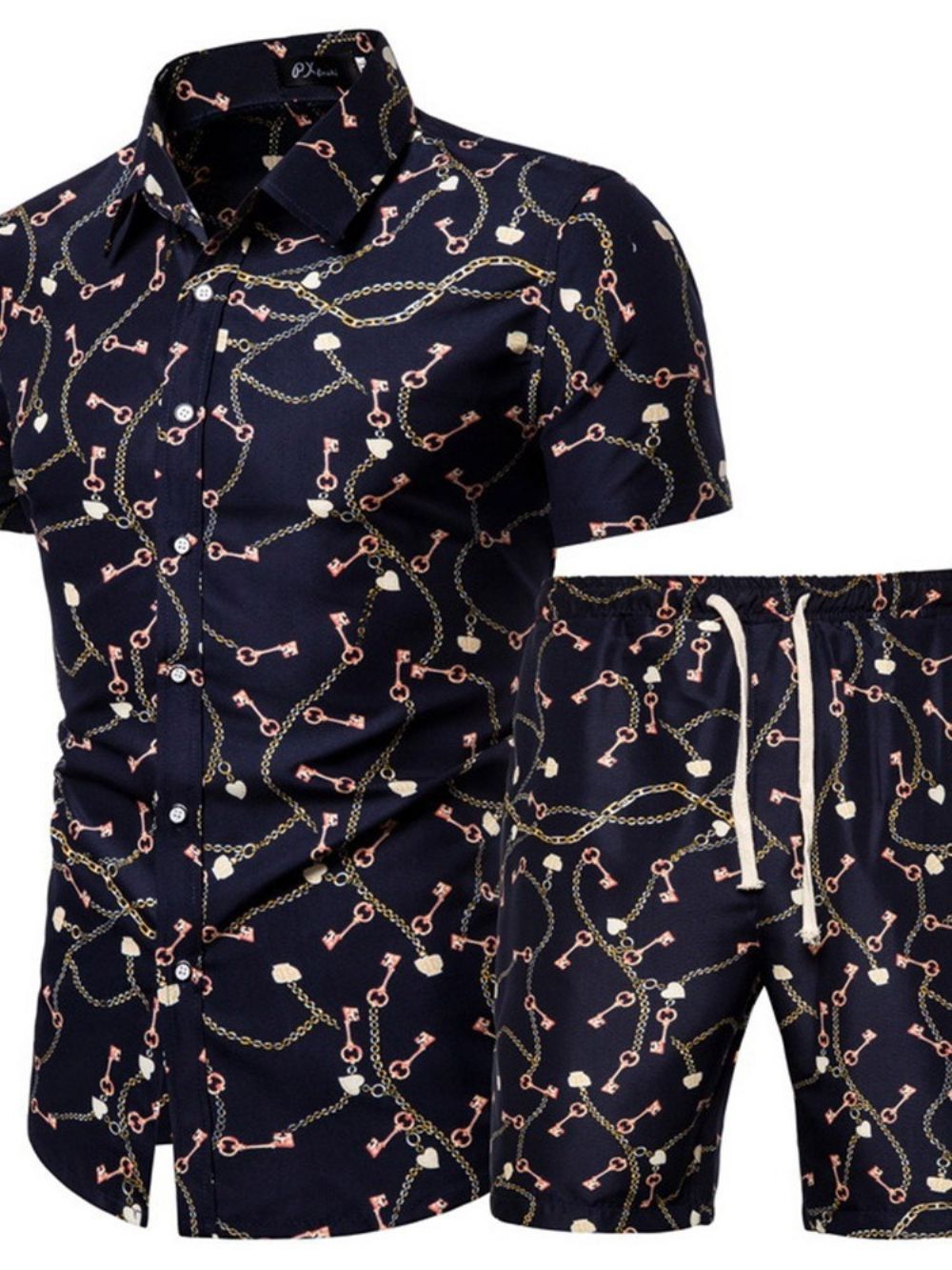 Casual Zomeroutfit Heren Met Overhemdprint