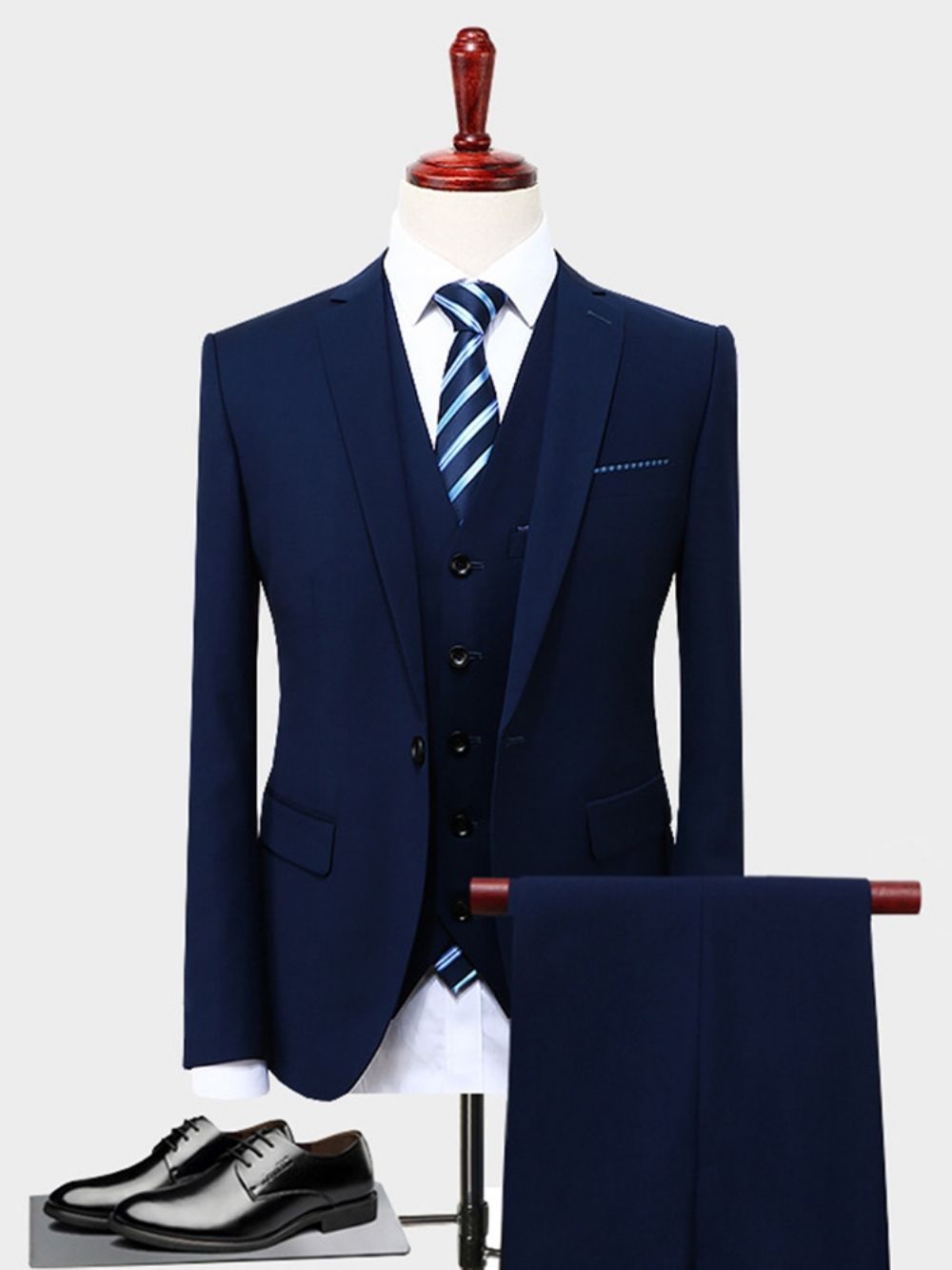 Effen Klassiek 3-Delig Business Suit Blazer Broekvest Heren