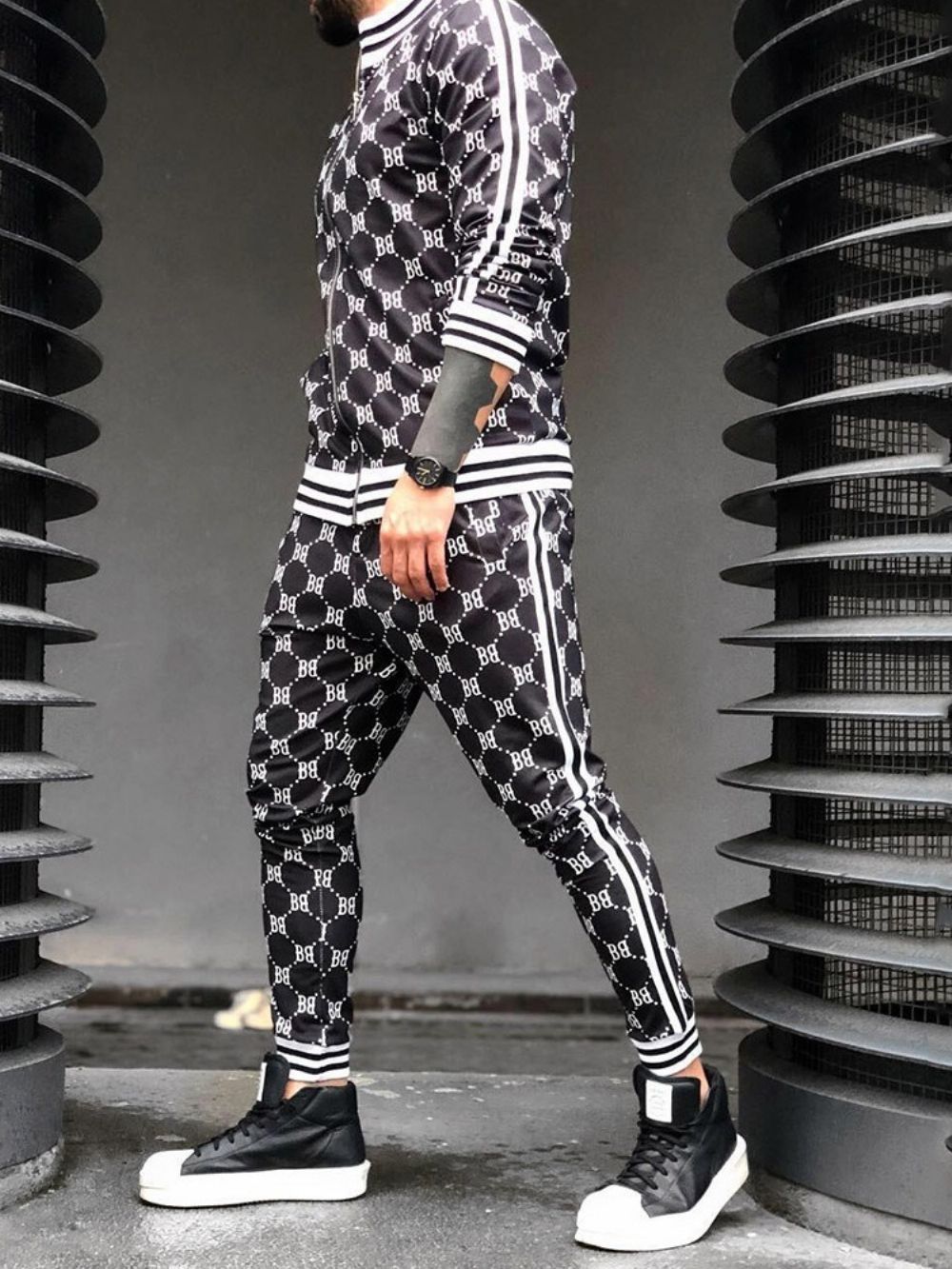 Sportoutfit Heren Met Geruite Print