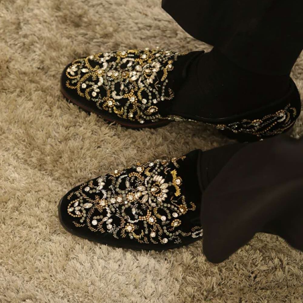 Casual Schoenen Heren Met Ronde Neus En Strass