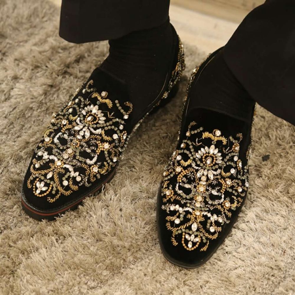 Casual Schoenen Heren Met Ronde Neus En Strass