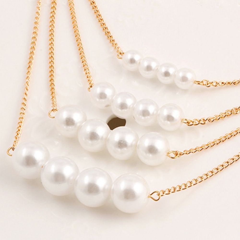 Hot Multilayer Parel Hanger Charm Necklace