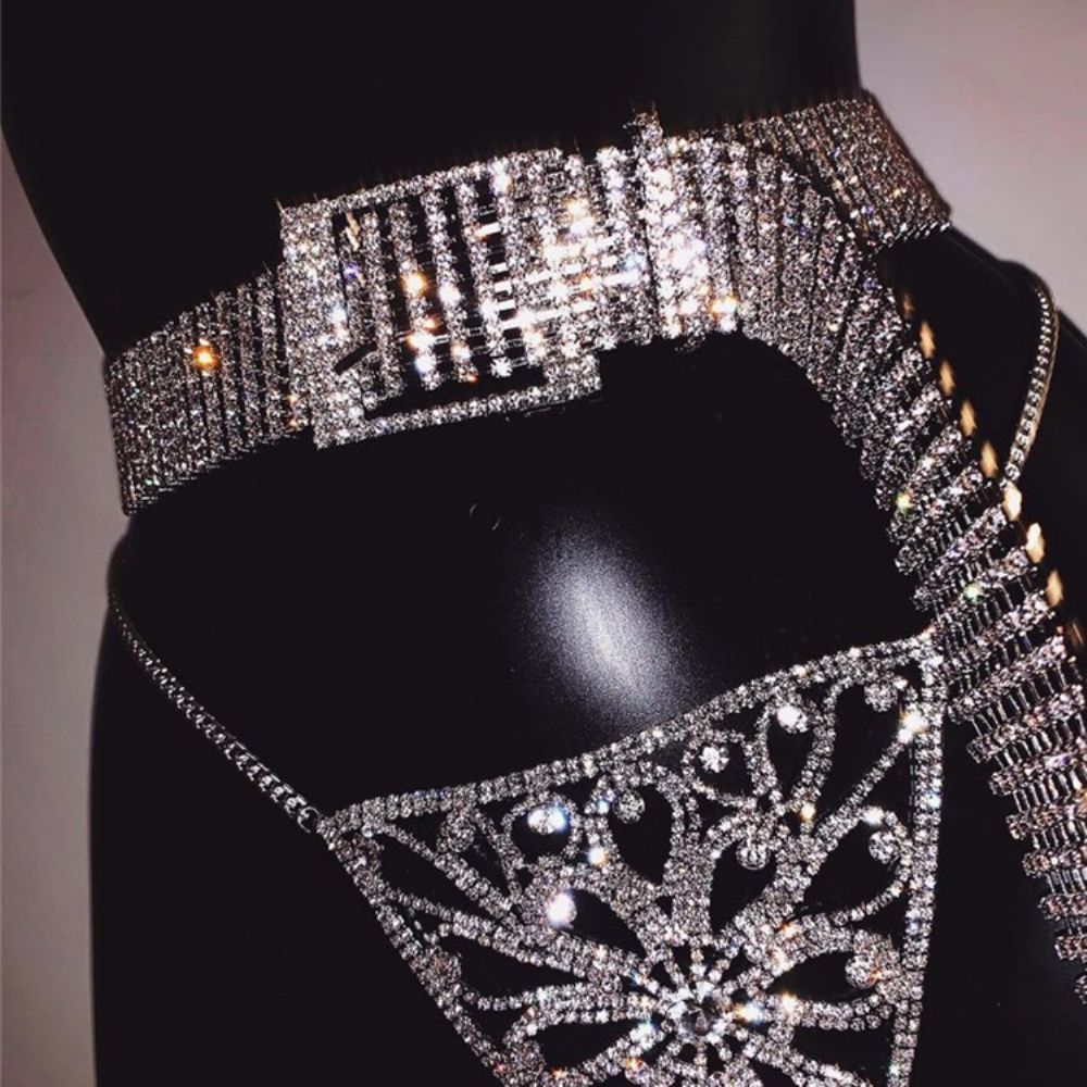 Mode Diamante Riem Met Gesp Met Gesp