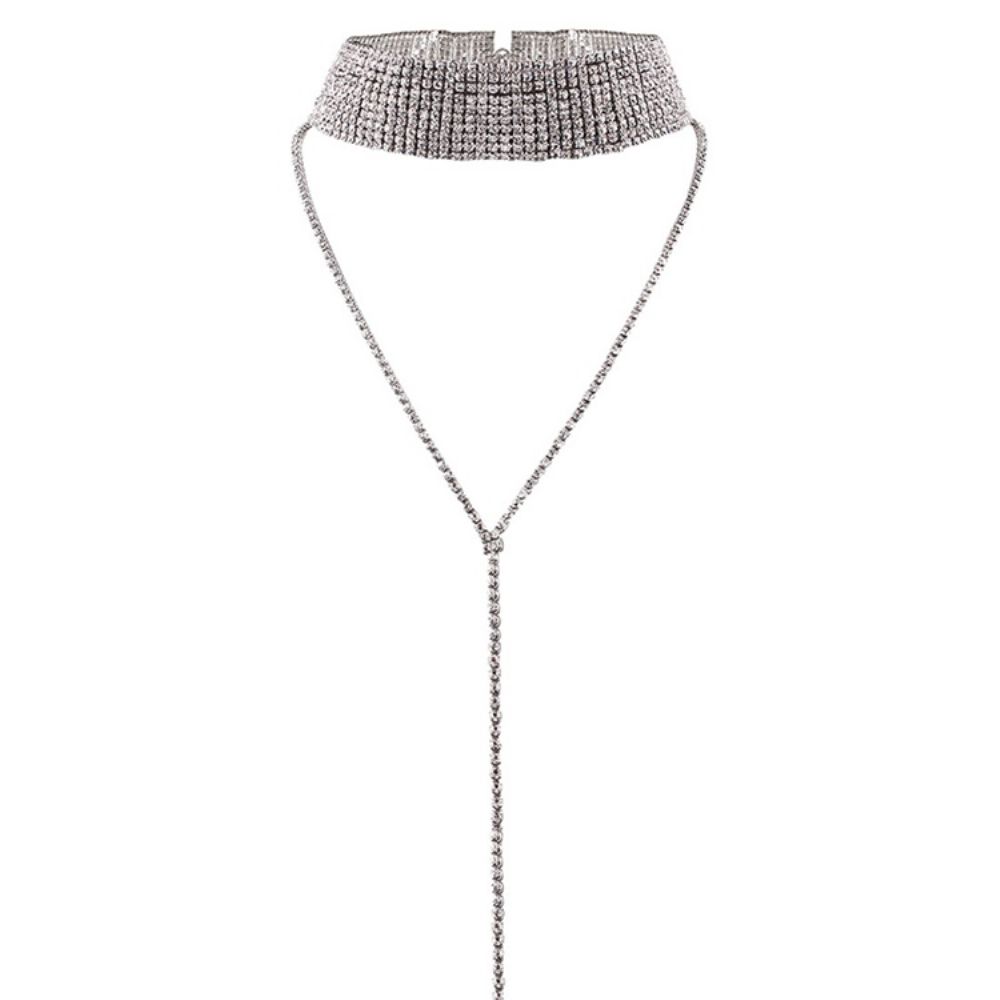 Sprankelende Volledige Strass Choker Ketting