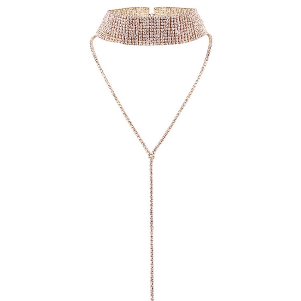 Sprankelende Volledige Strass Choker Ketting