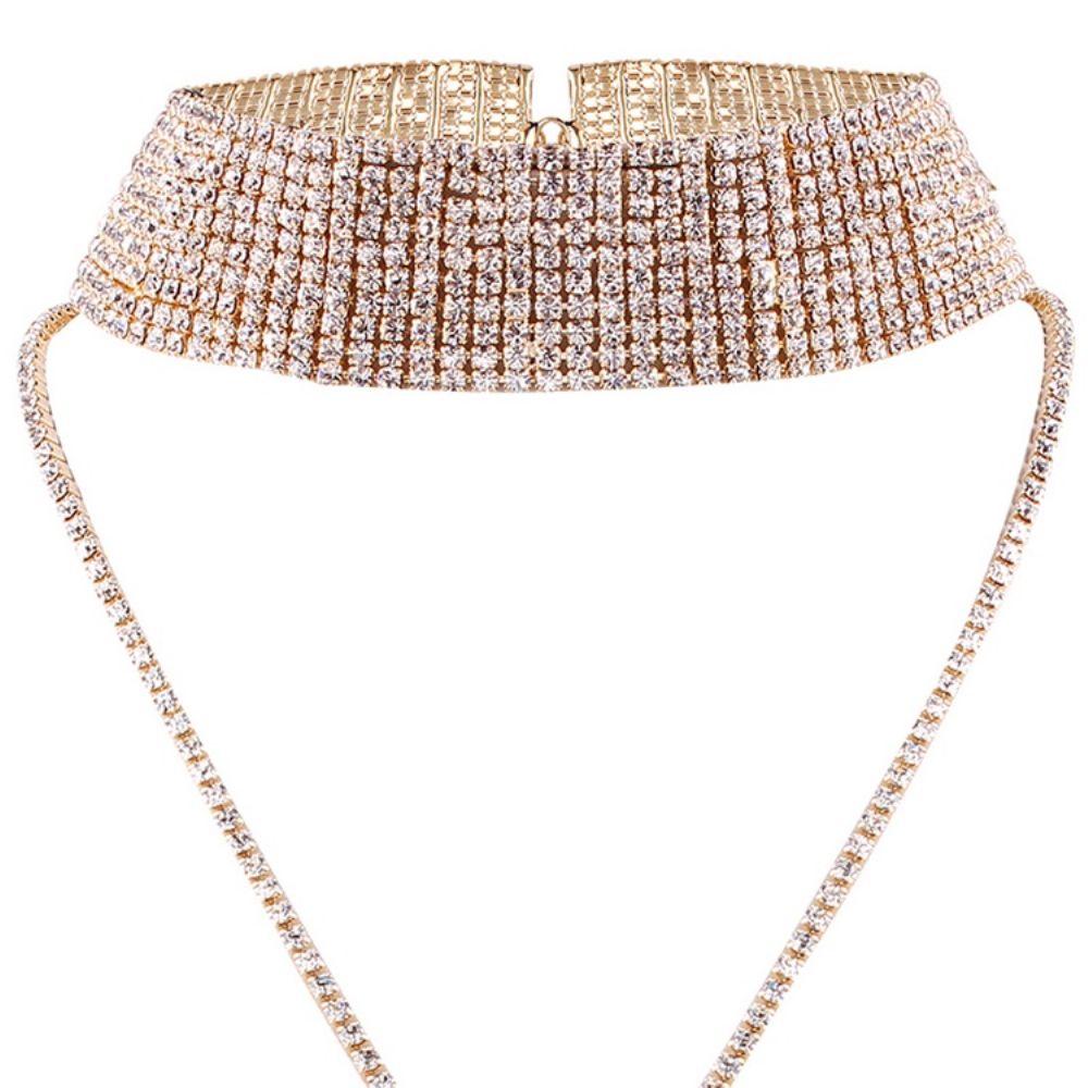 Sprankelende Volledige Strass Choker Ketting