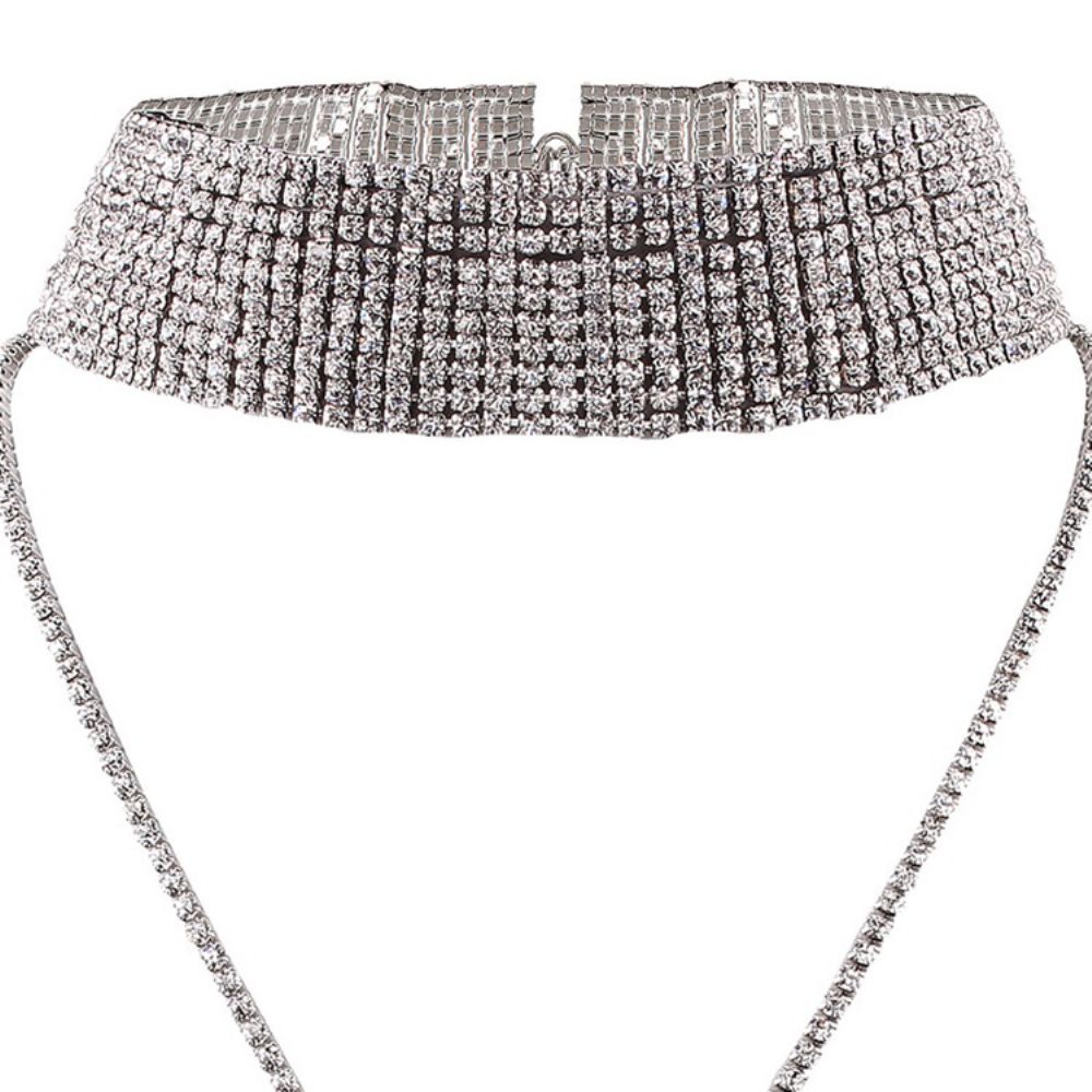 Sprankelende Volledige Strass Choker Ketting