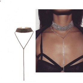 Sprankelende Volledige Strass Choker Ketting