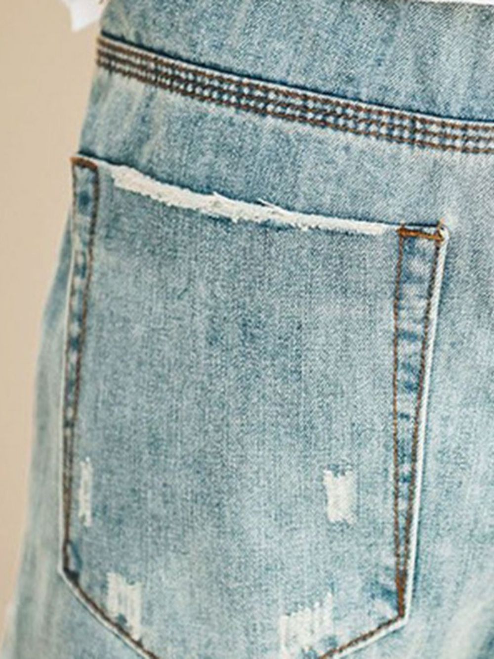 Effen Elastische Jeans Met Veters