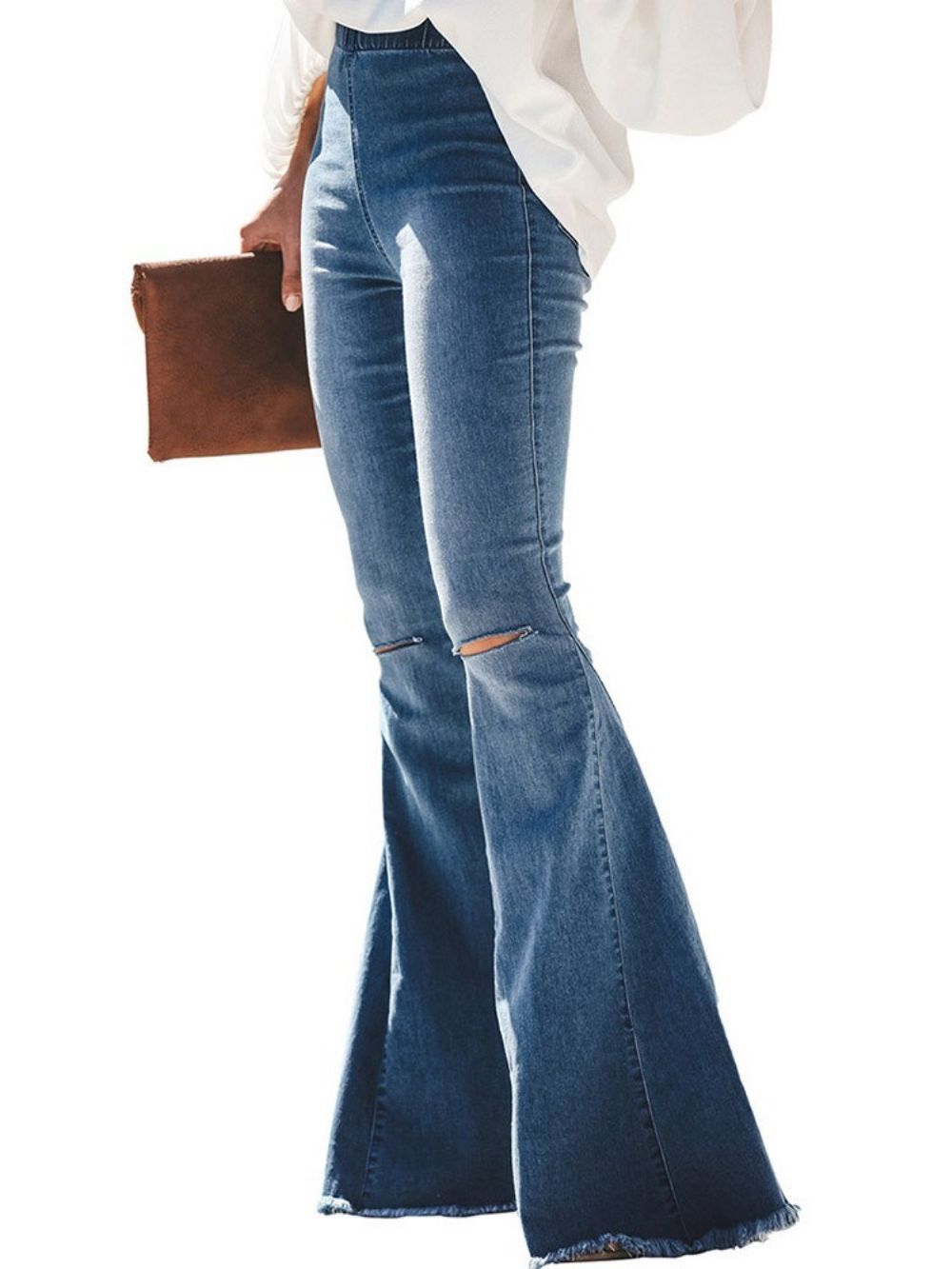 Gaten Effen Bellbottoms Slim Jeans