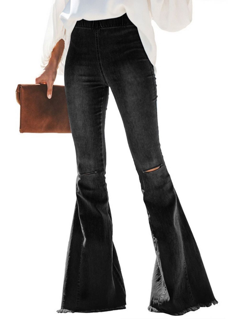 Gaten Effen Bellbottoms Slim Jeans