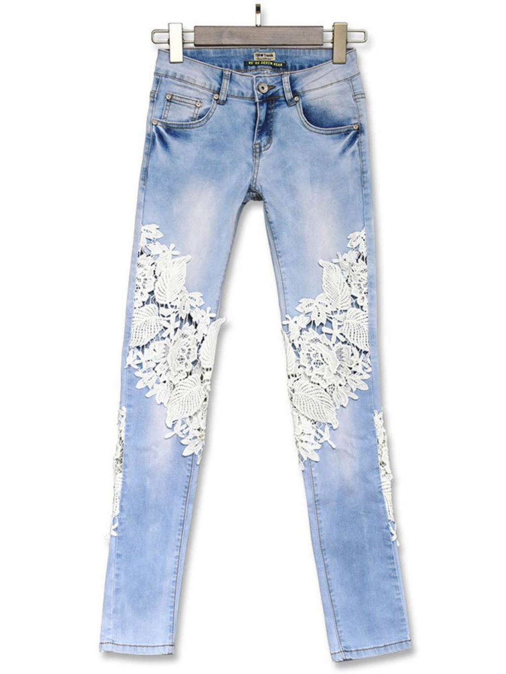 Laag Getailleerde Patchwork Damesjeans