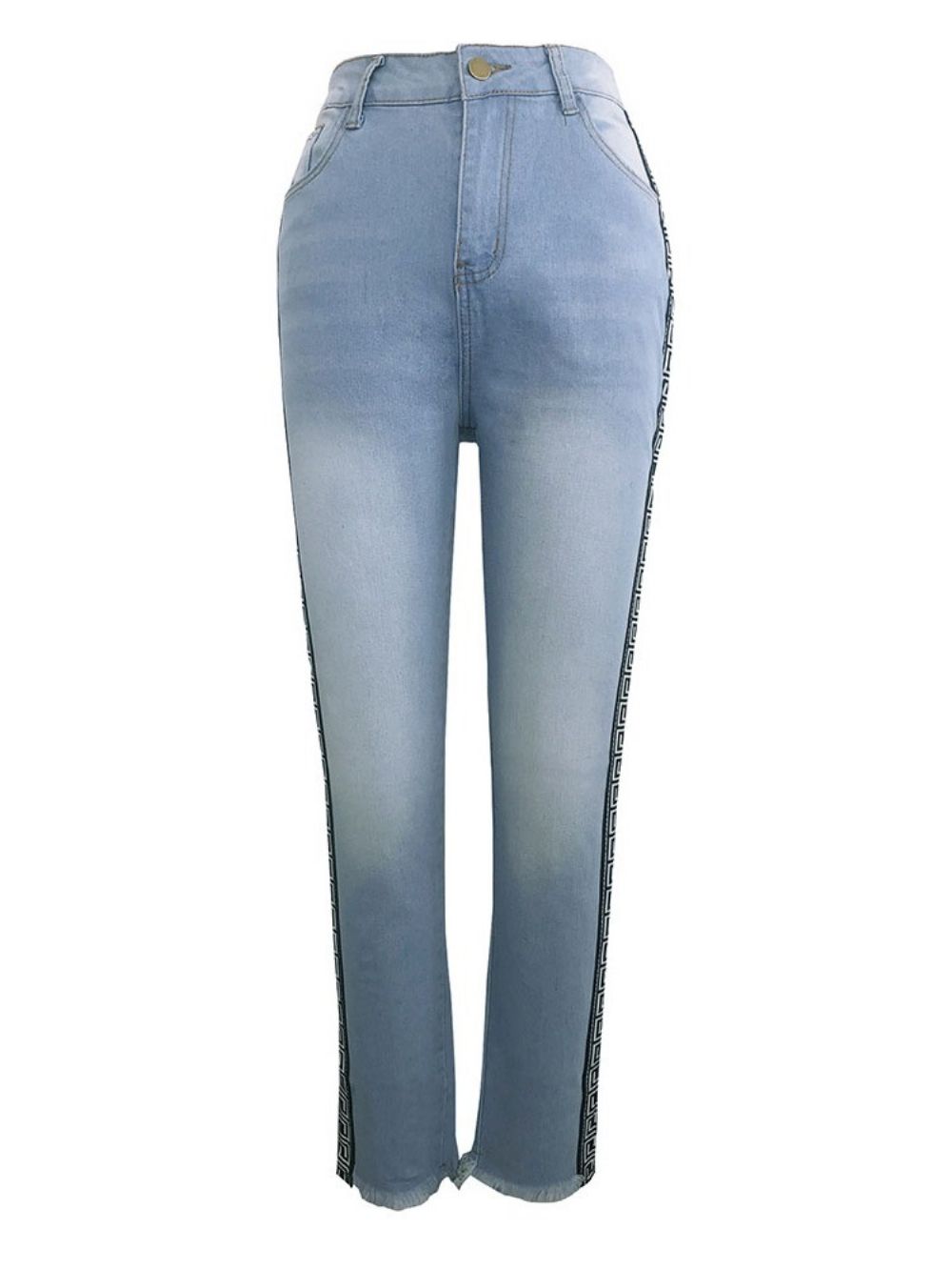 Potloodbroek Met Print Geometrische Skinny Jeans Met Hoge Taille Dames