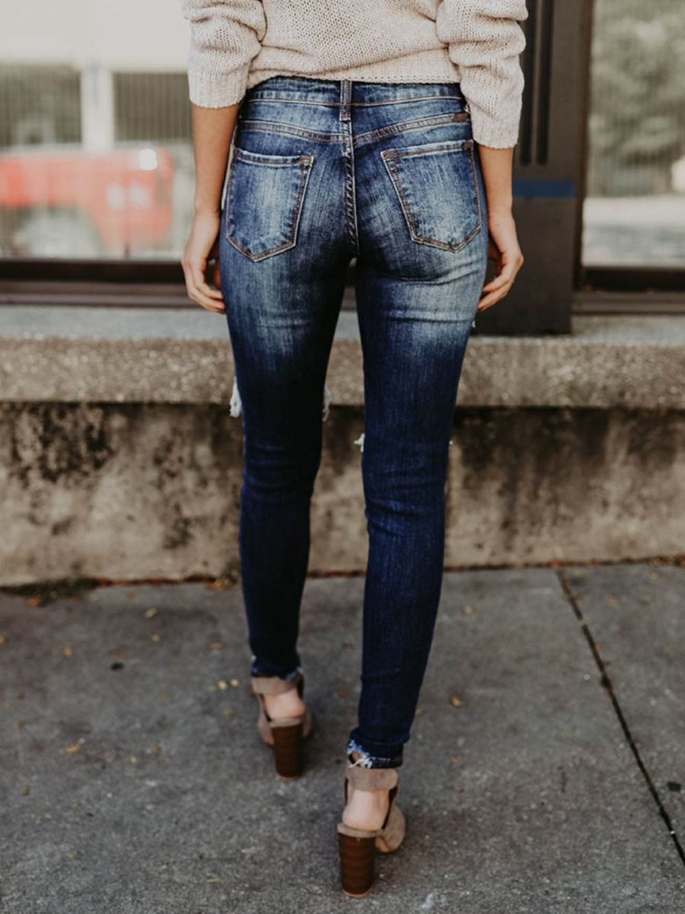 Skinny Denim Gescheurde Damesjeans