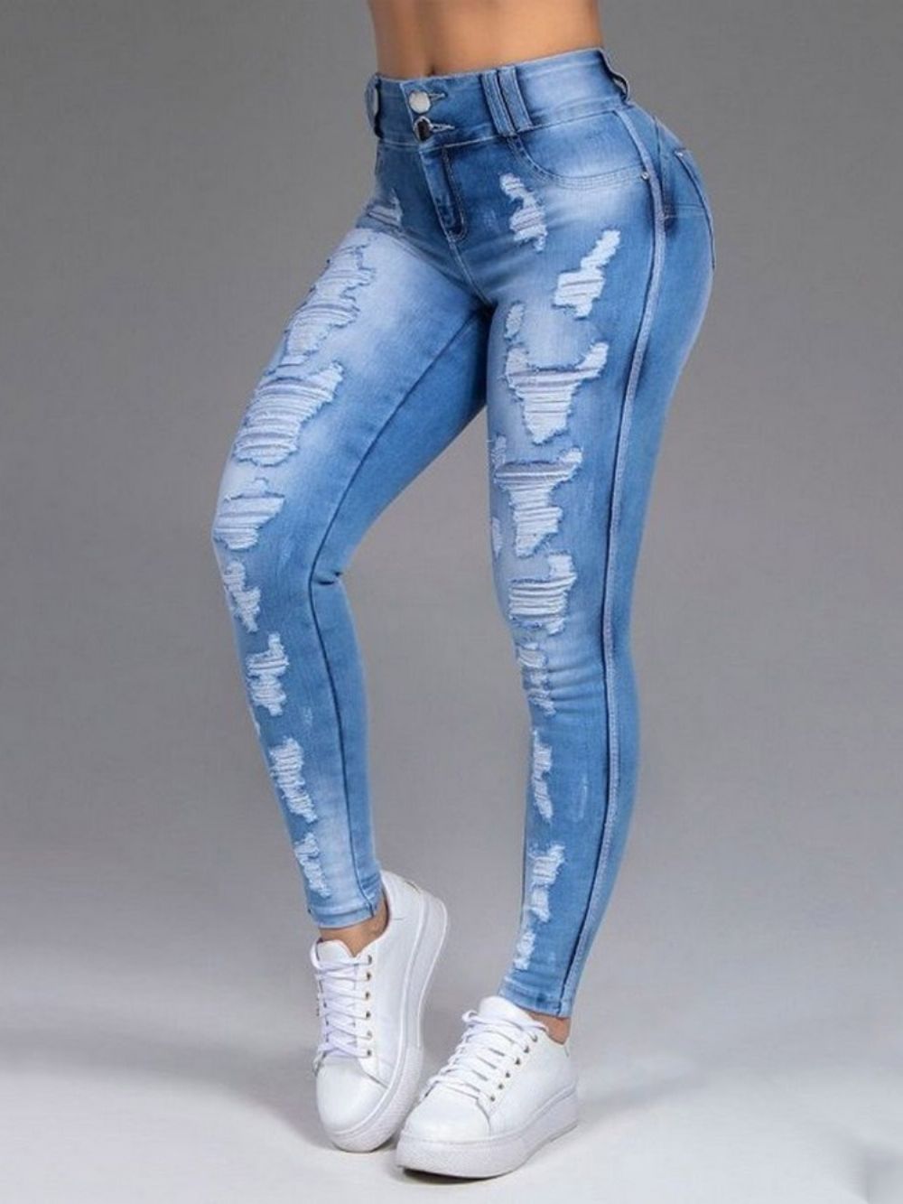 Zwart Gat Potlood Broek Skinny Jeans Met Rits