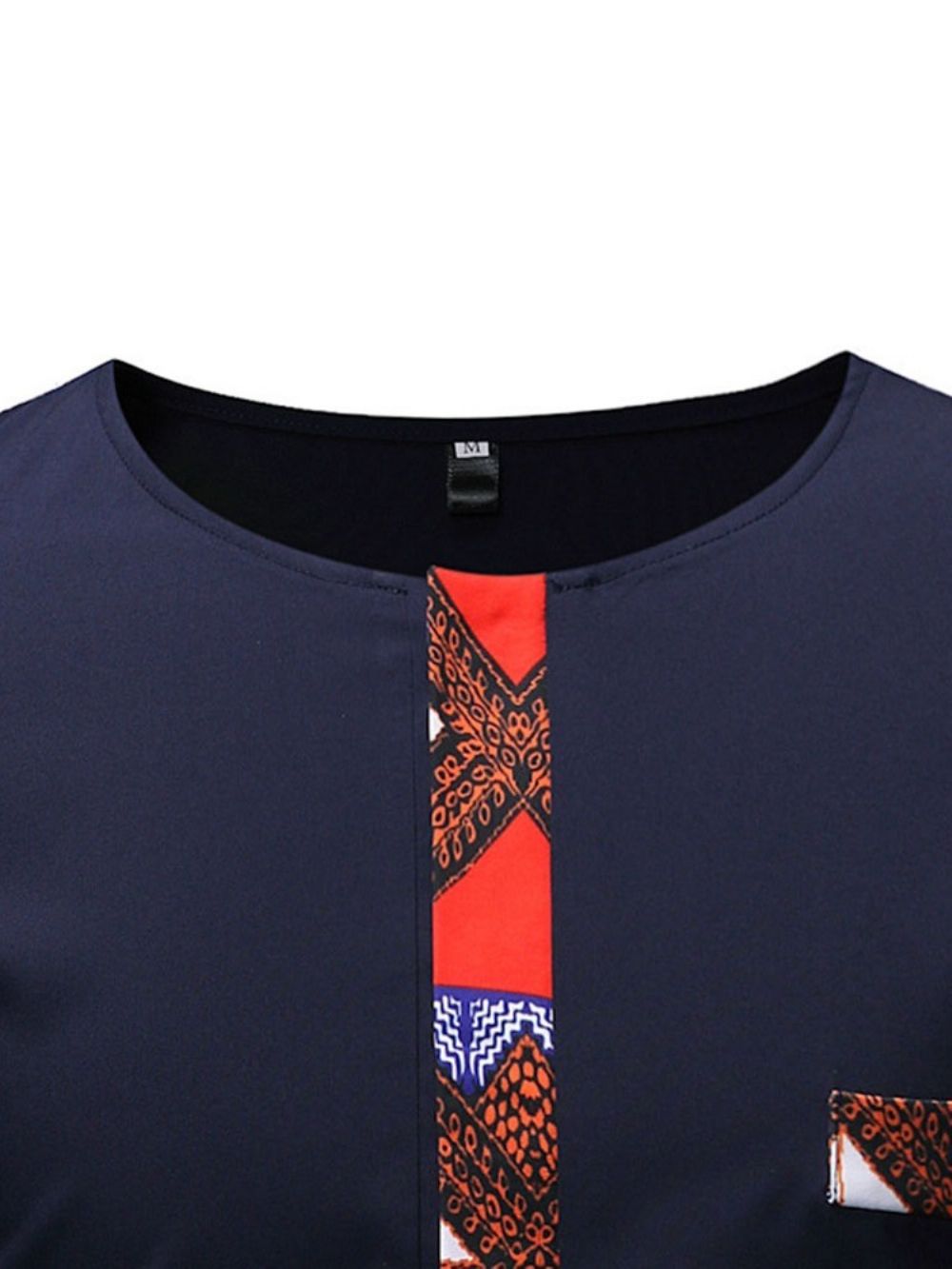 African Fashion Dashiki Color Block Patchwork Casual T-Shirt Heren