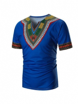 African Fashion Dashiki Etnisch T-Shirt Met Korte Mouwen Heren