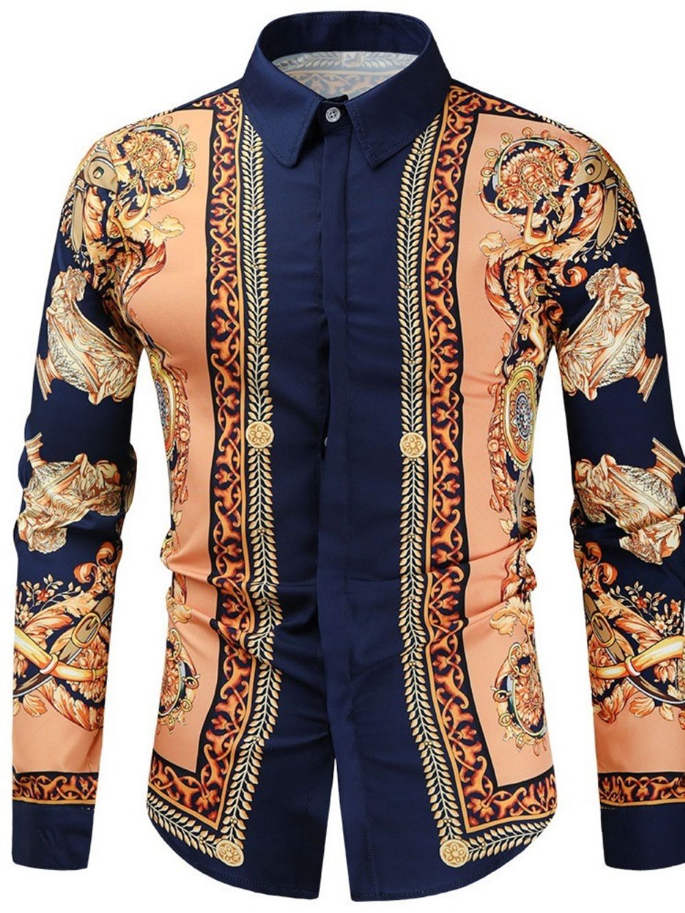 Afrikaanse Dashiki Bloemenprint Revers Single-Breasted Herfstshirt